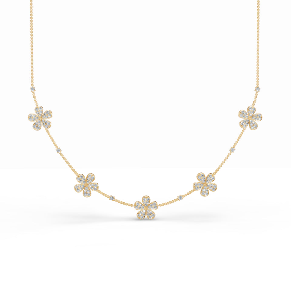 Five Petals Diamond Stackable Chain