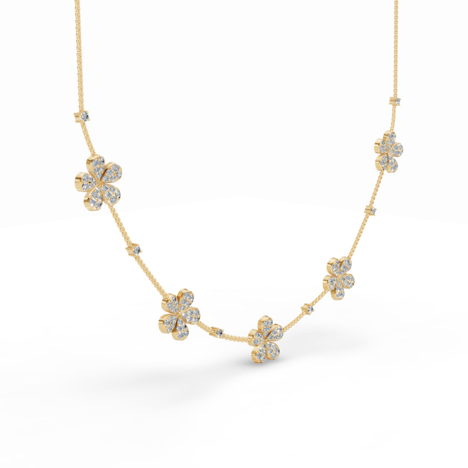 Five Petals Diamond Stackable Chain