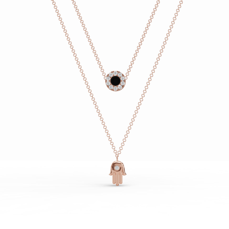 Hamsa & Floret Charm Diamond Chain
