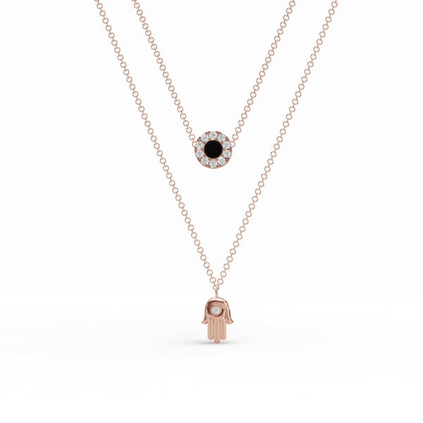 Hamsa & Floret Charm Diamond Chain