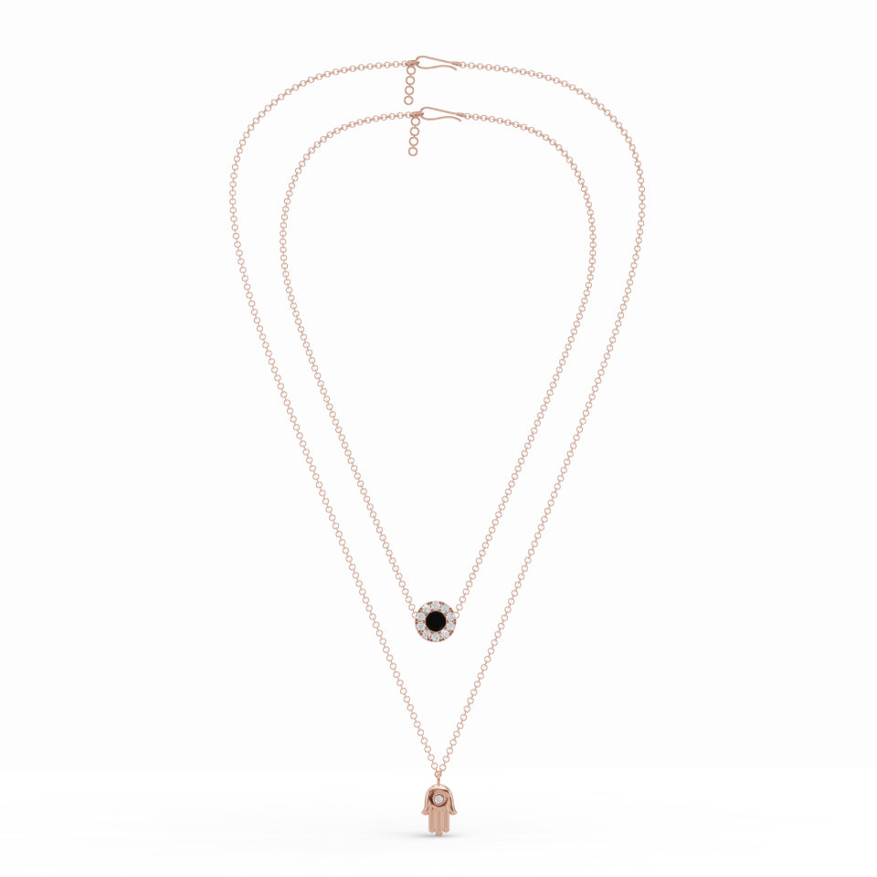 Hamsa & Floret Charm Diamond Chain