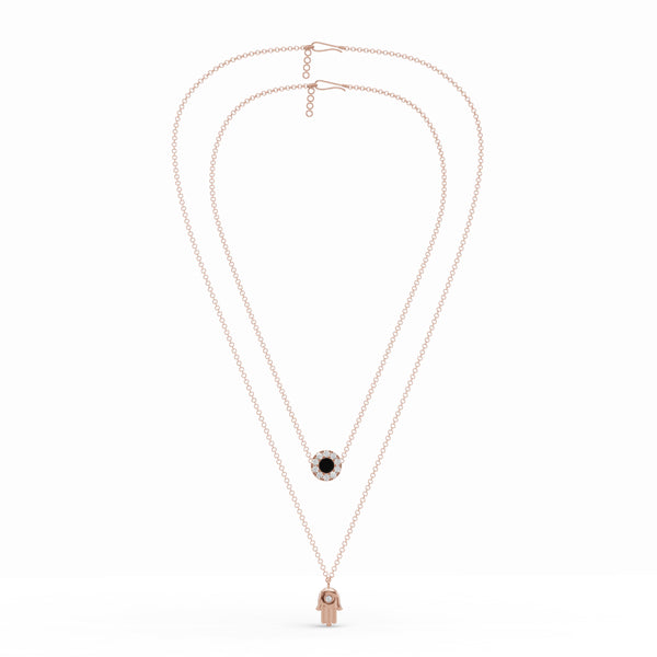 Hamsa & Floret Charm Diamond Chain