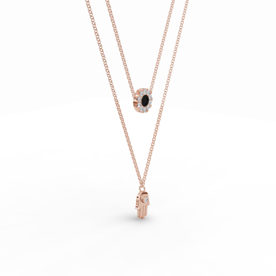 Hamsa & Floret Charm Diamond Chain