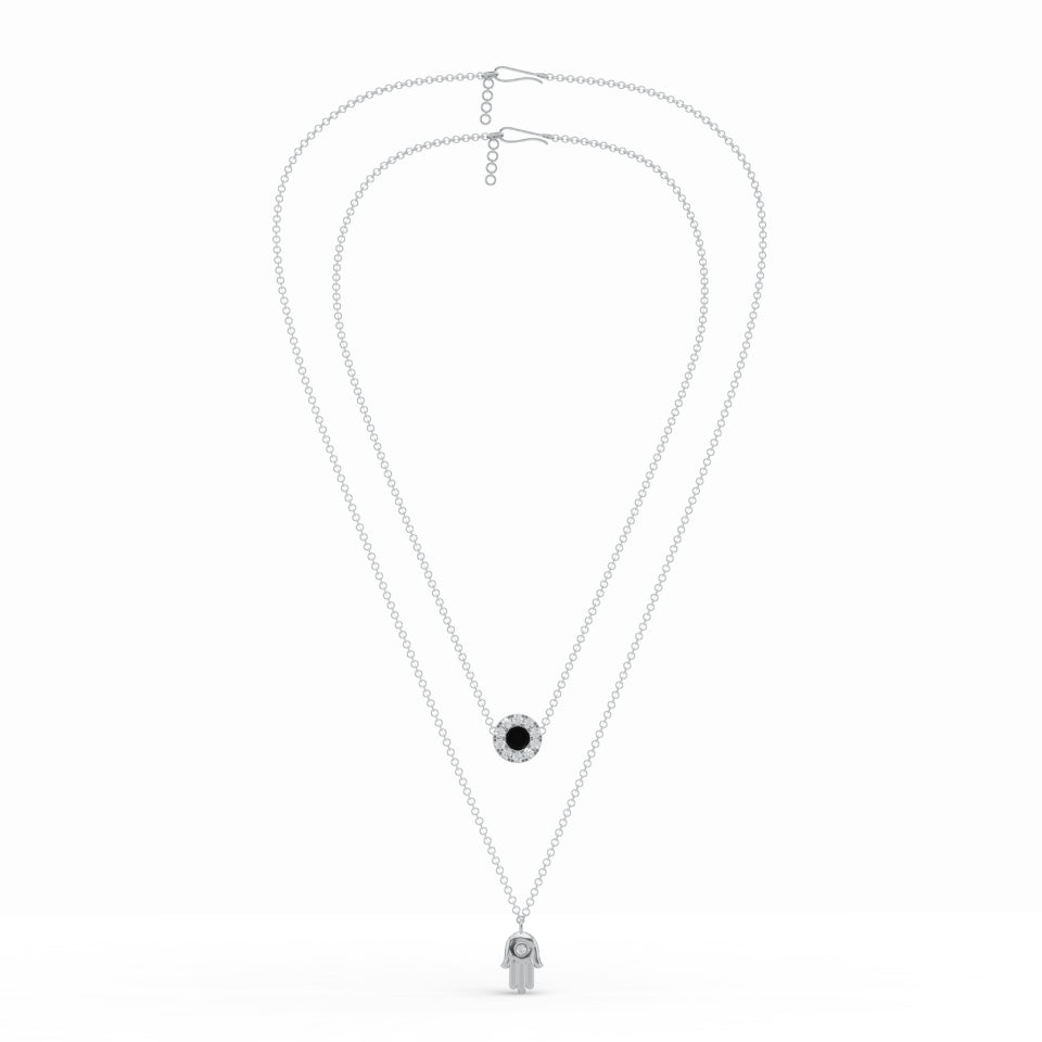 Hamsa & Floret Charm Diamond Chain