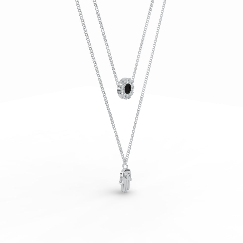 Hamsa & Floret Charm Diamond Chain