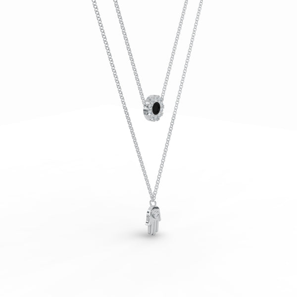 Hamsa & Floret Charm Diamond Chain