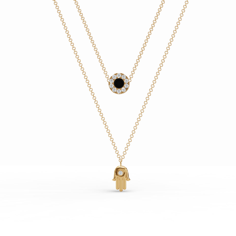 Hamsa & Floret Charm Diamond Chain