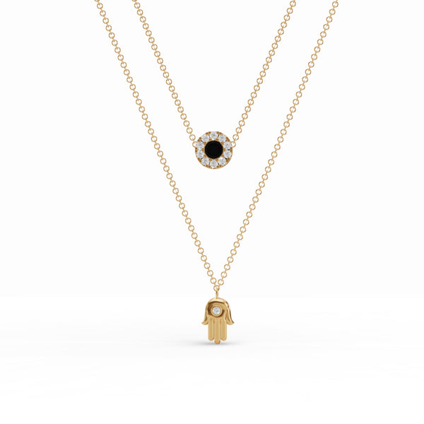 Hamsa & Floret Charm Diamond Chain