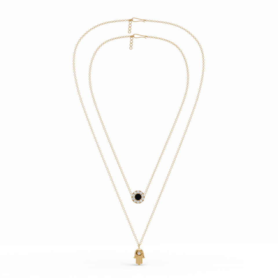 Hamsa & Floret Charm Diamond Chain