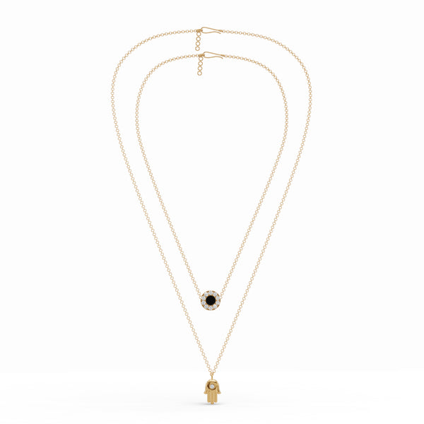 Hamsa & Floret Charm Diamond Chain