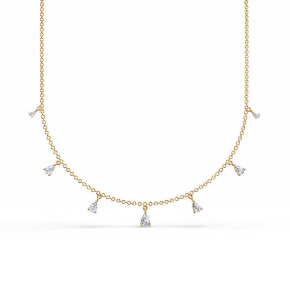 7-Pear Drop Diamond Chain