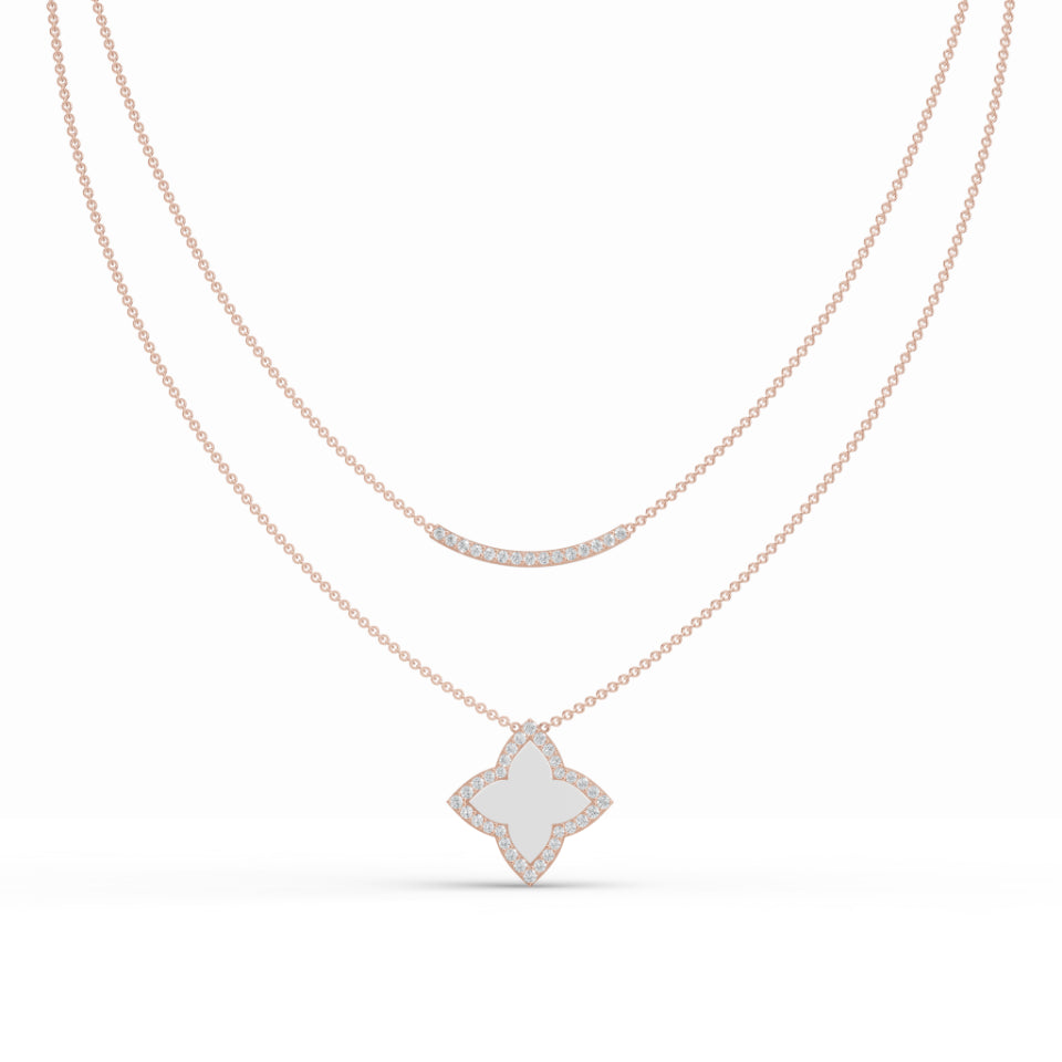 Layered Clover Leaf Diamond Chain