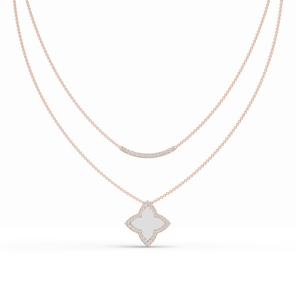 Layered Clover Leaf Diamond Chain