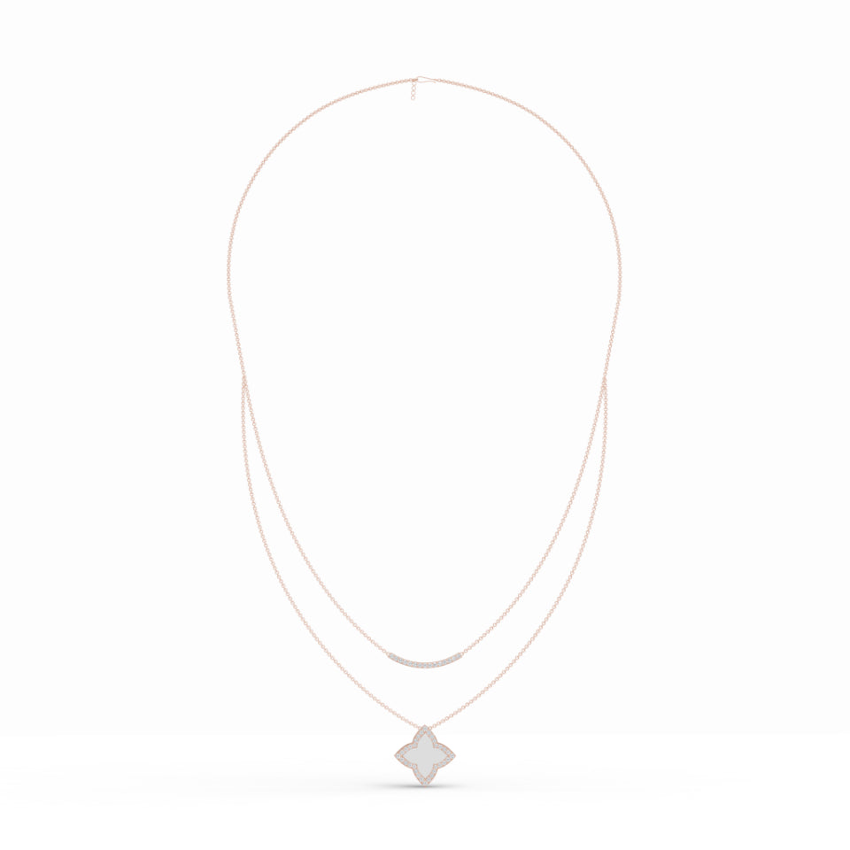 Layered Clover Leaf Diamond Chain