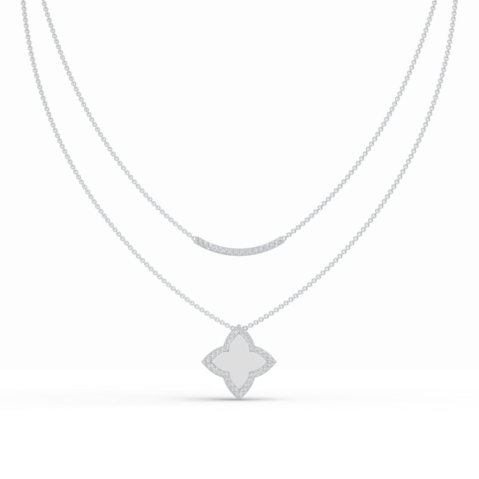 Layered Clover Leaf Diamond Chain