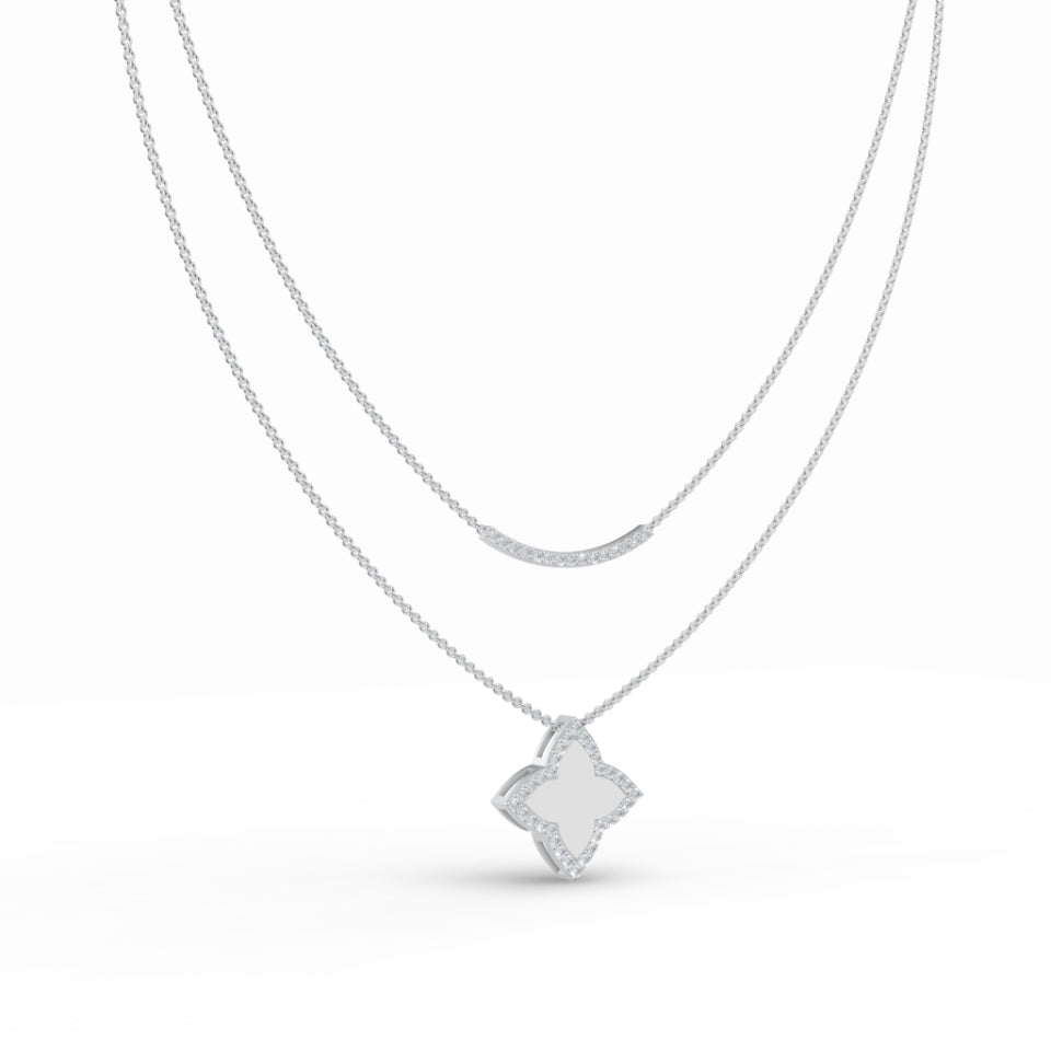 Layered Clover Leaf Diamond Chain