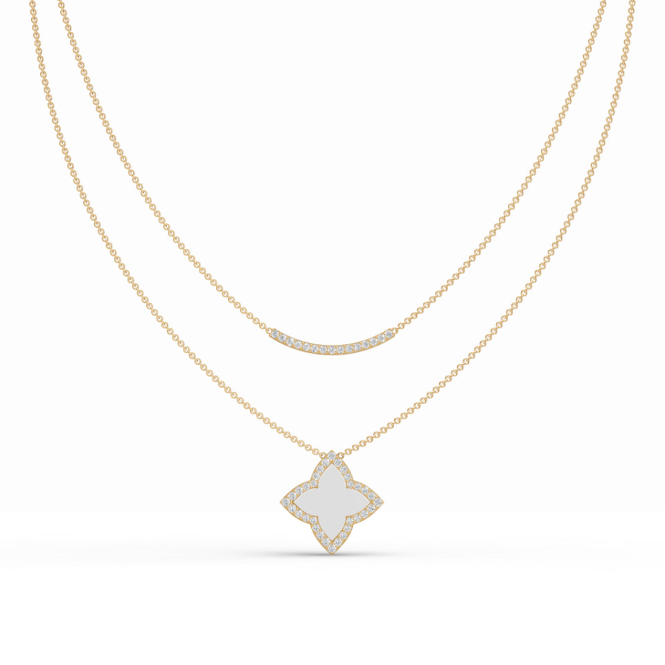 Layered Clover Leaf Diamond Chain