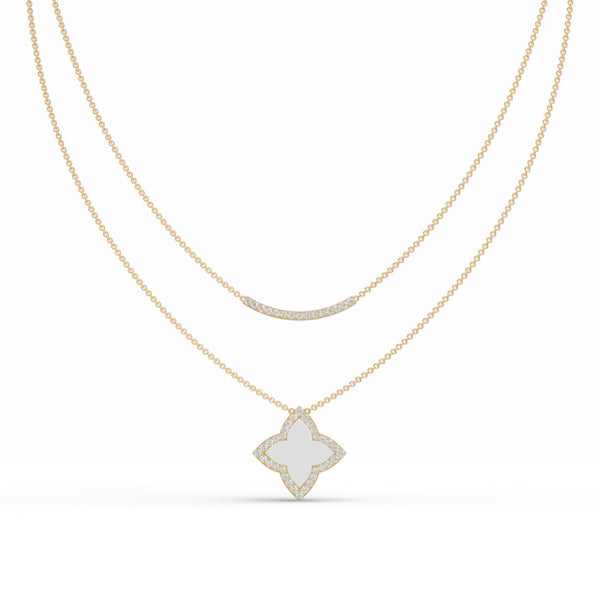 Layered Clover Leaf Diamond Chain