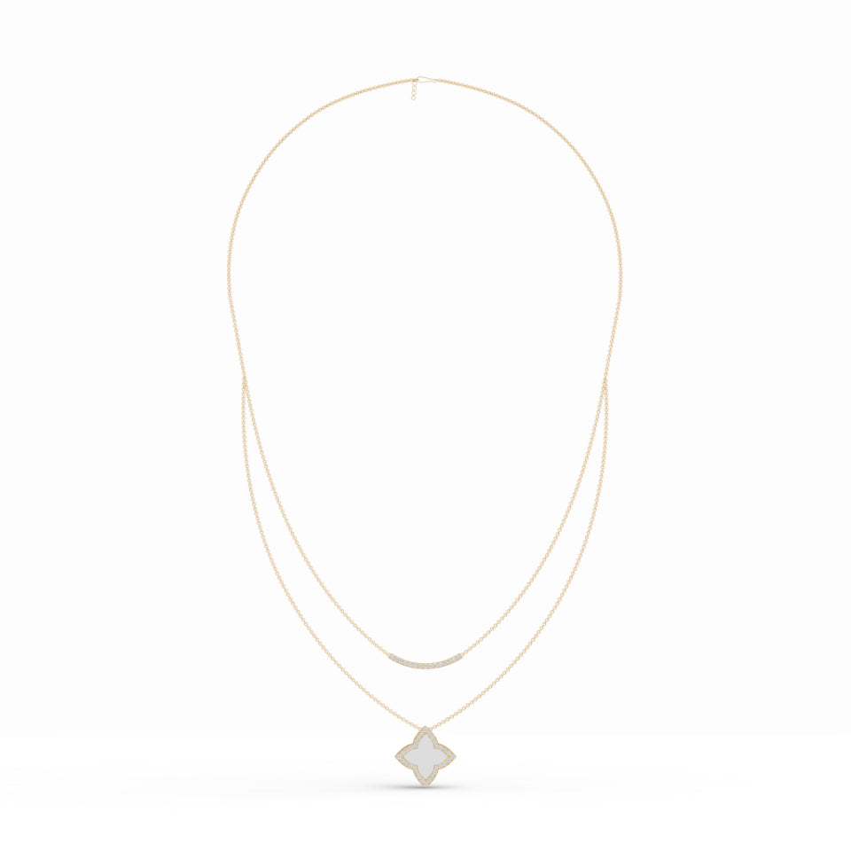 Layered Clover Leaf Diamond Chain