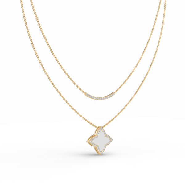 Layered Clover Leaf Diamond Chain