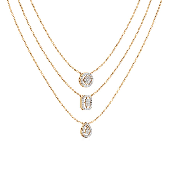Multi-Layered Trio Shaped Diamond Chain – Wondrdiamonds