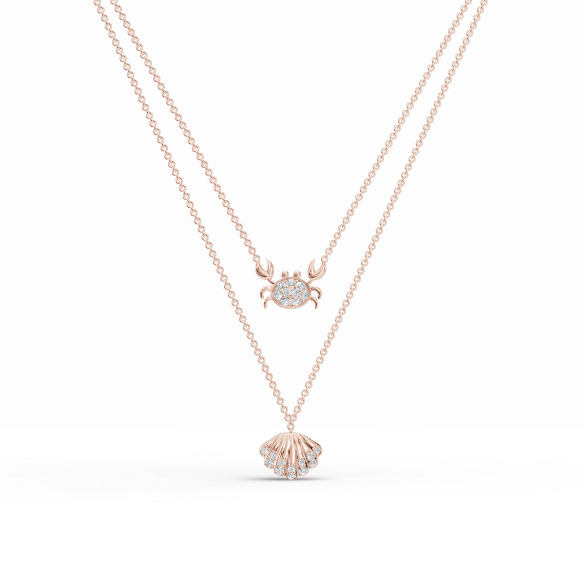 Seashell Layered Diamond Chain