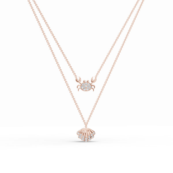 Seashell Layered Diamond Chain
