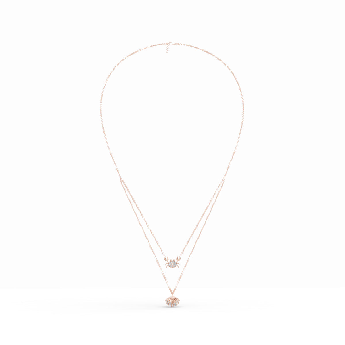 Seashell Layered Diamond Chain