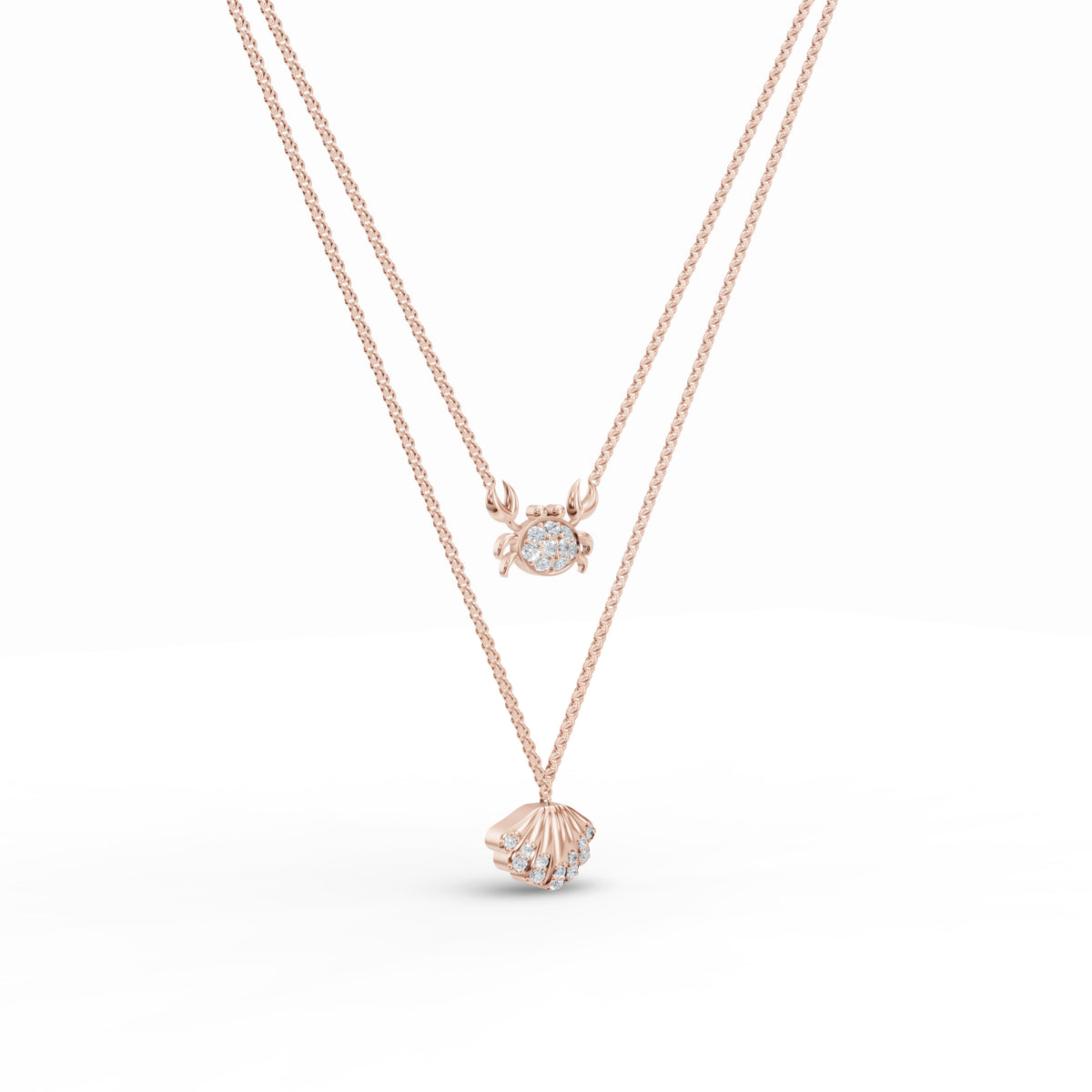 Seashell Layered Diamond Chain