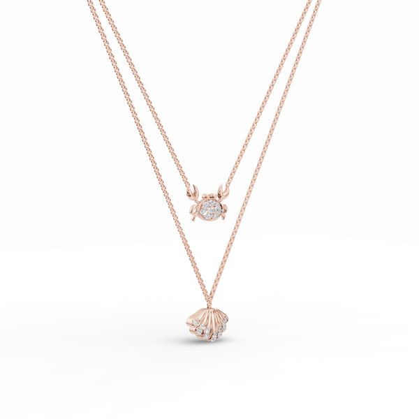 Seashell Layered Diamond Chain