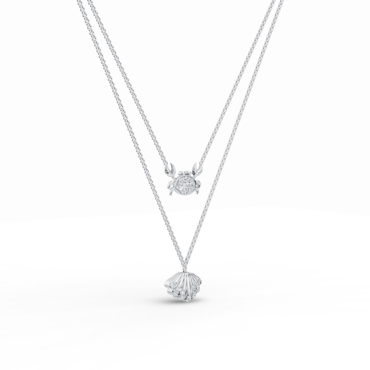 Seashell Layered Diamond Chain