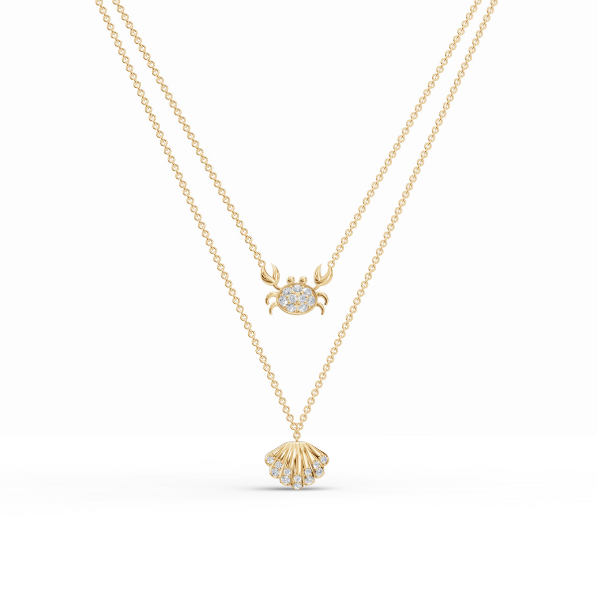 Seashell Layered Diamond Chain