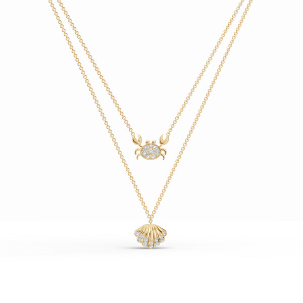 Seashell Layered Diamond Chain