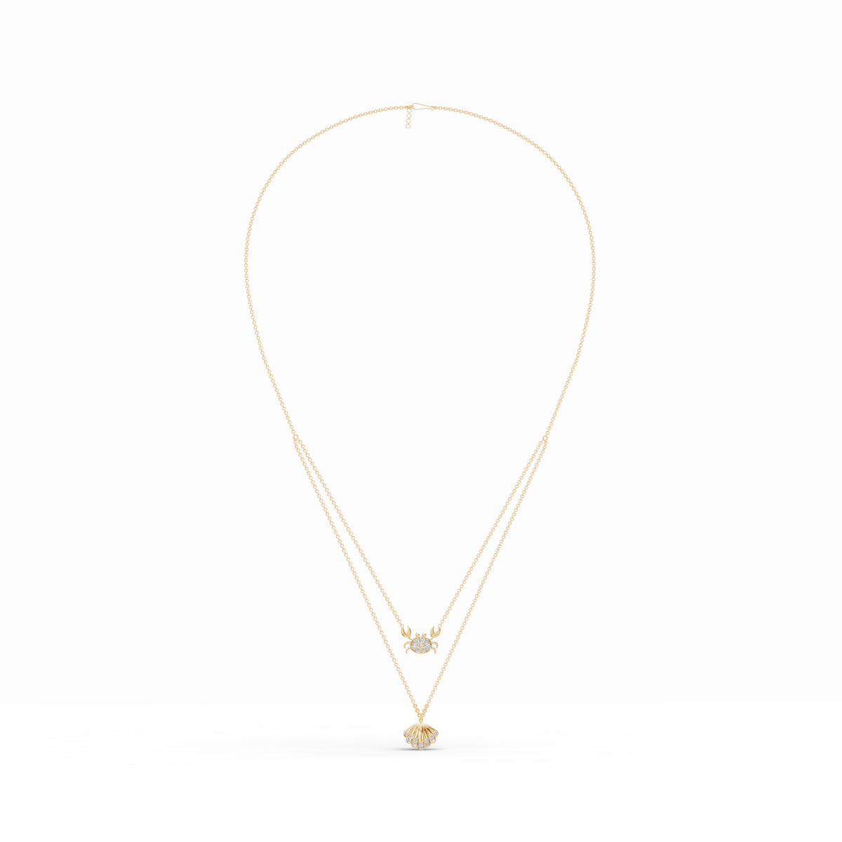 Seashell Layered Diamond Chain