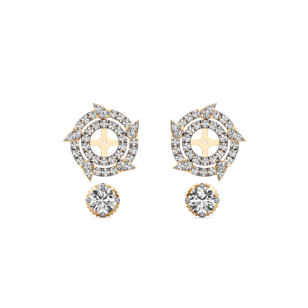 Detachable Solitaire Duo Circled Diamond Earrings