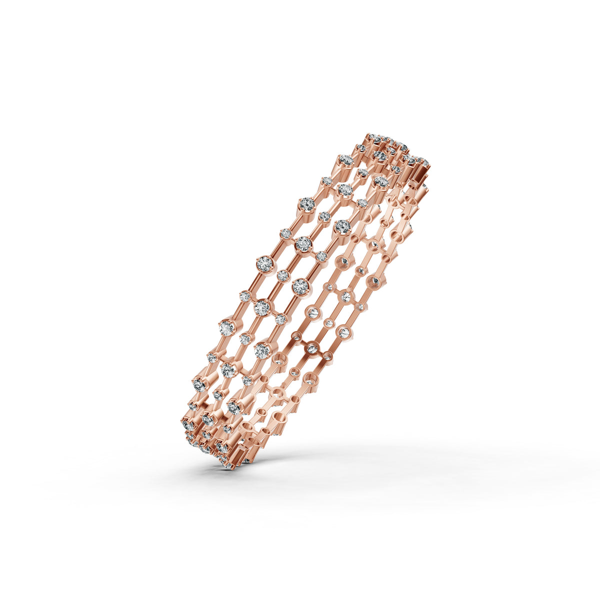 Multi-Row Diamond Station Bangle