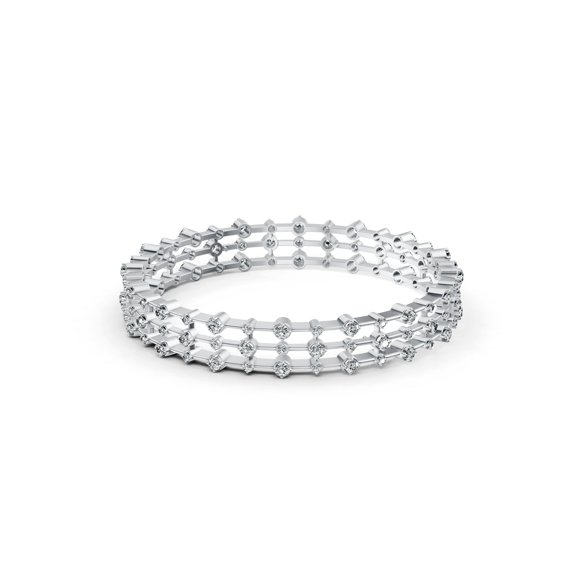 Multi-Row Diamond Station Bangle