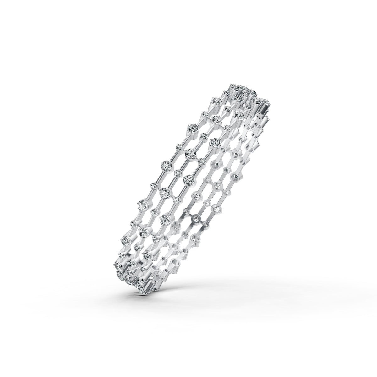 Multi-Row Diamond Station Bangle