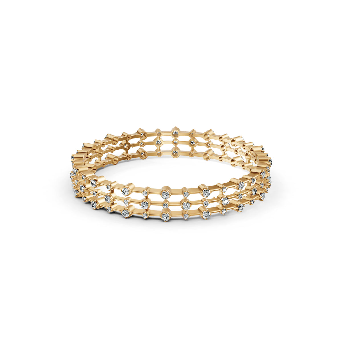 Multi-Row Diamond Station Bangle