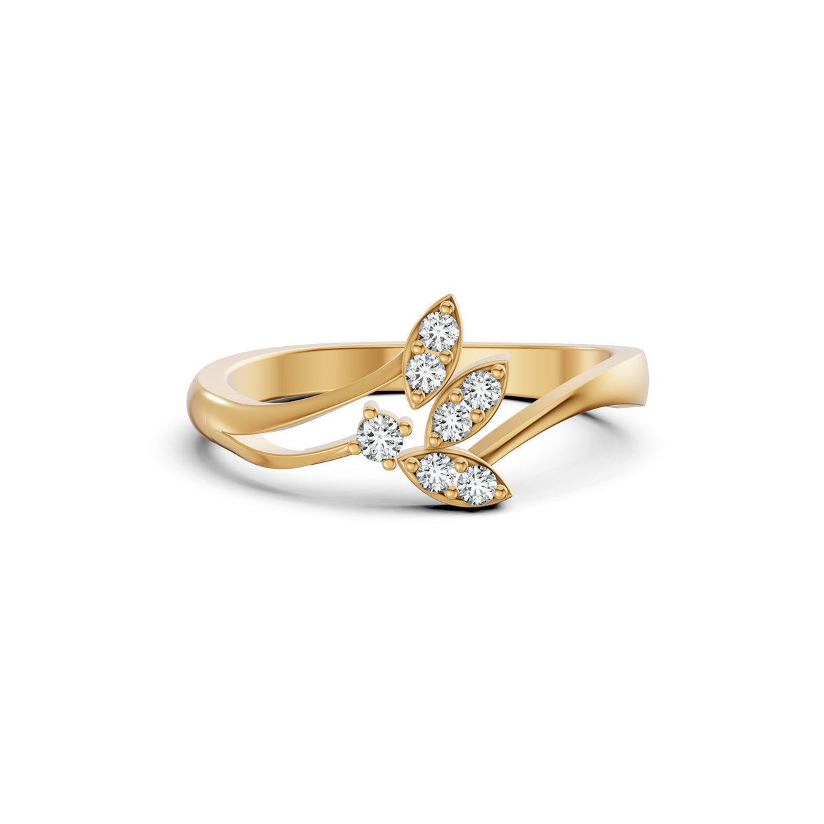 Leaf Twist Diamond Ring