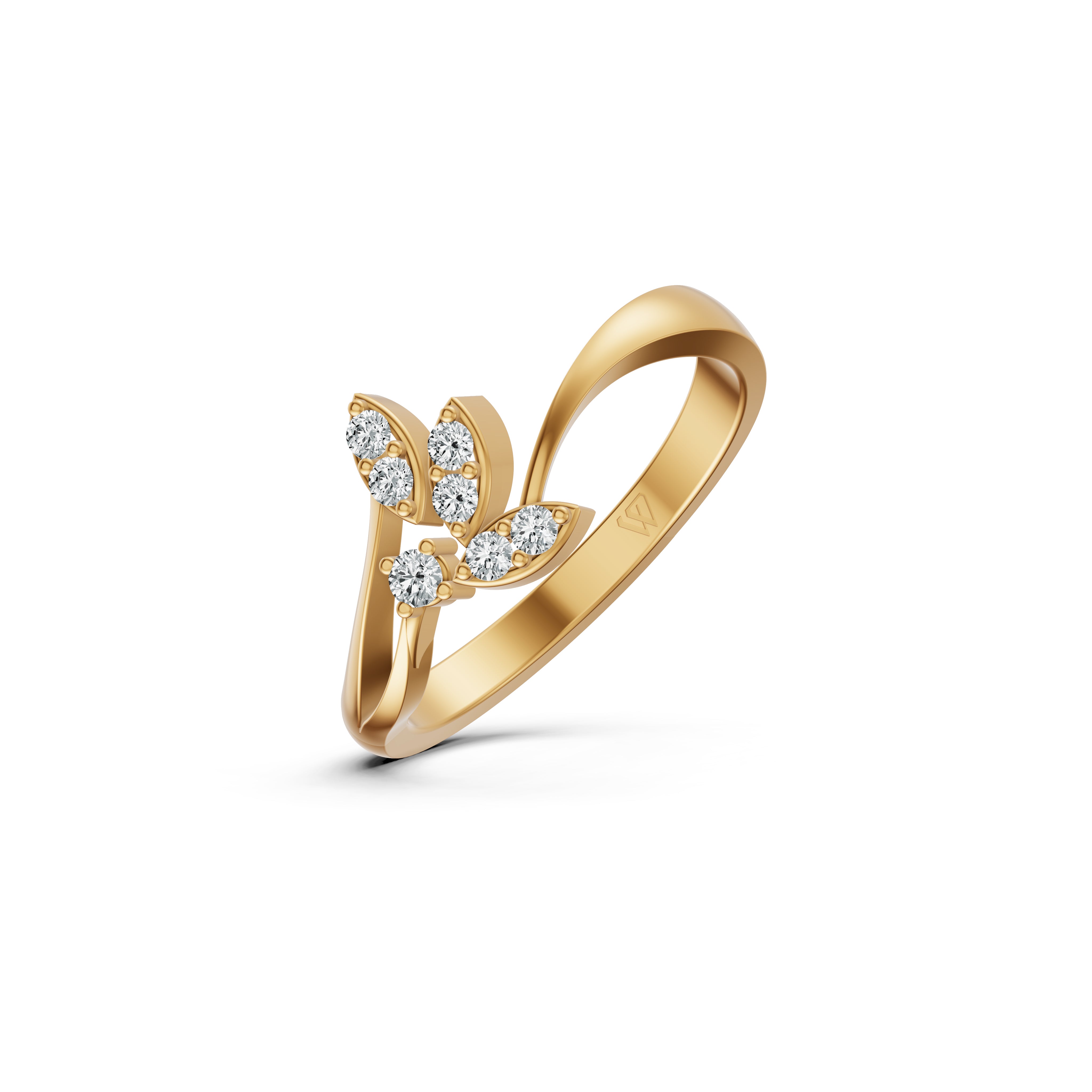 Leaf Twist Diamond Ring
