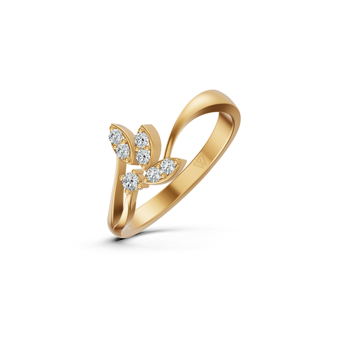Leaf Twist Diamond Ring