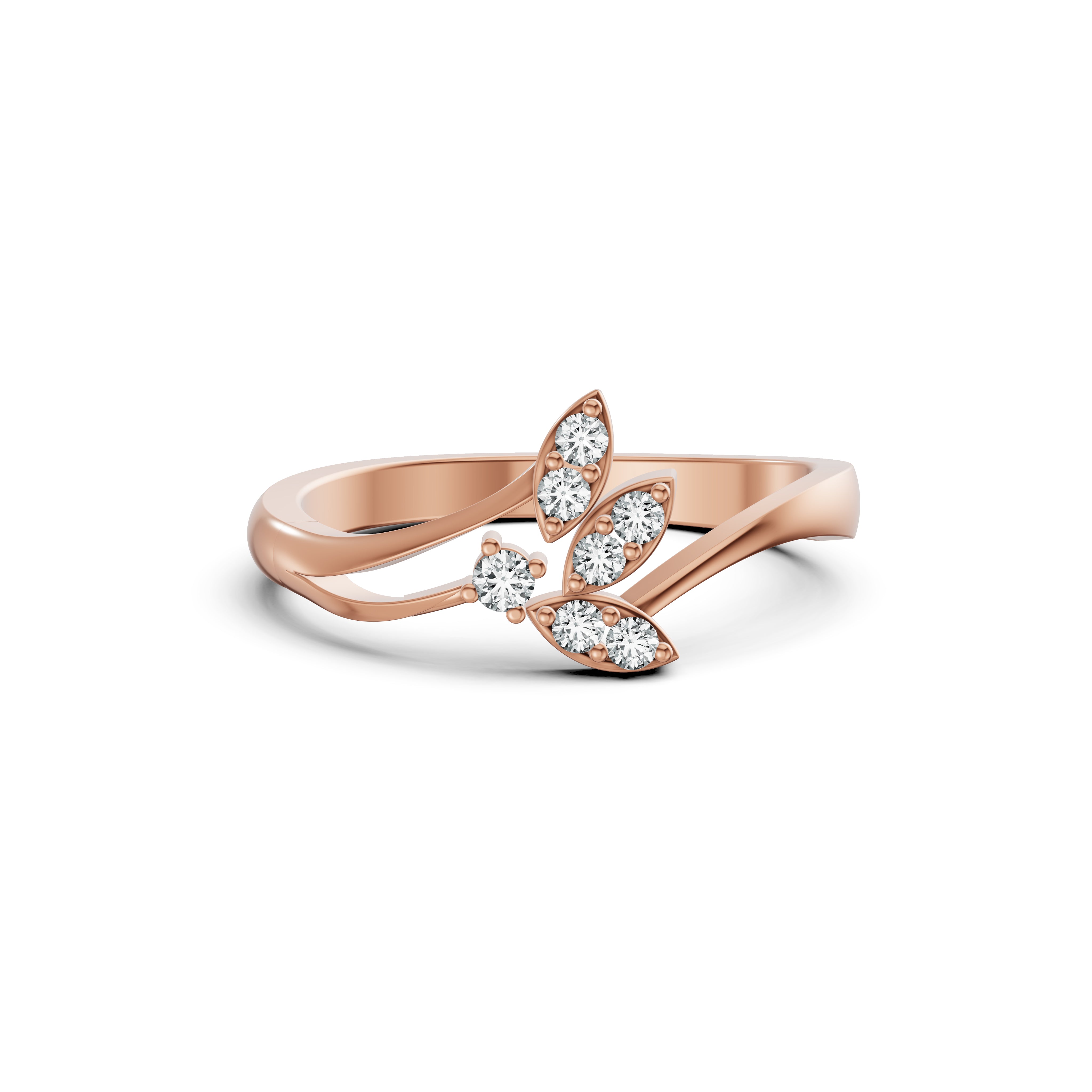 Leaf Twist Diamond Ring