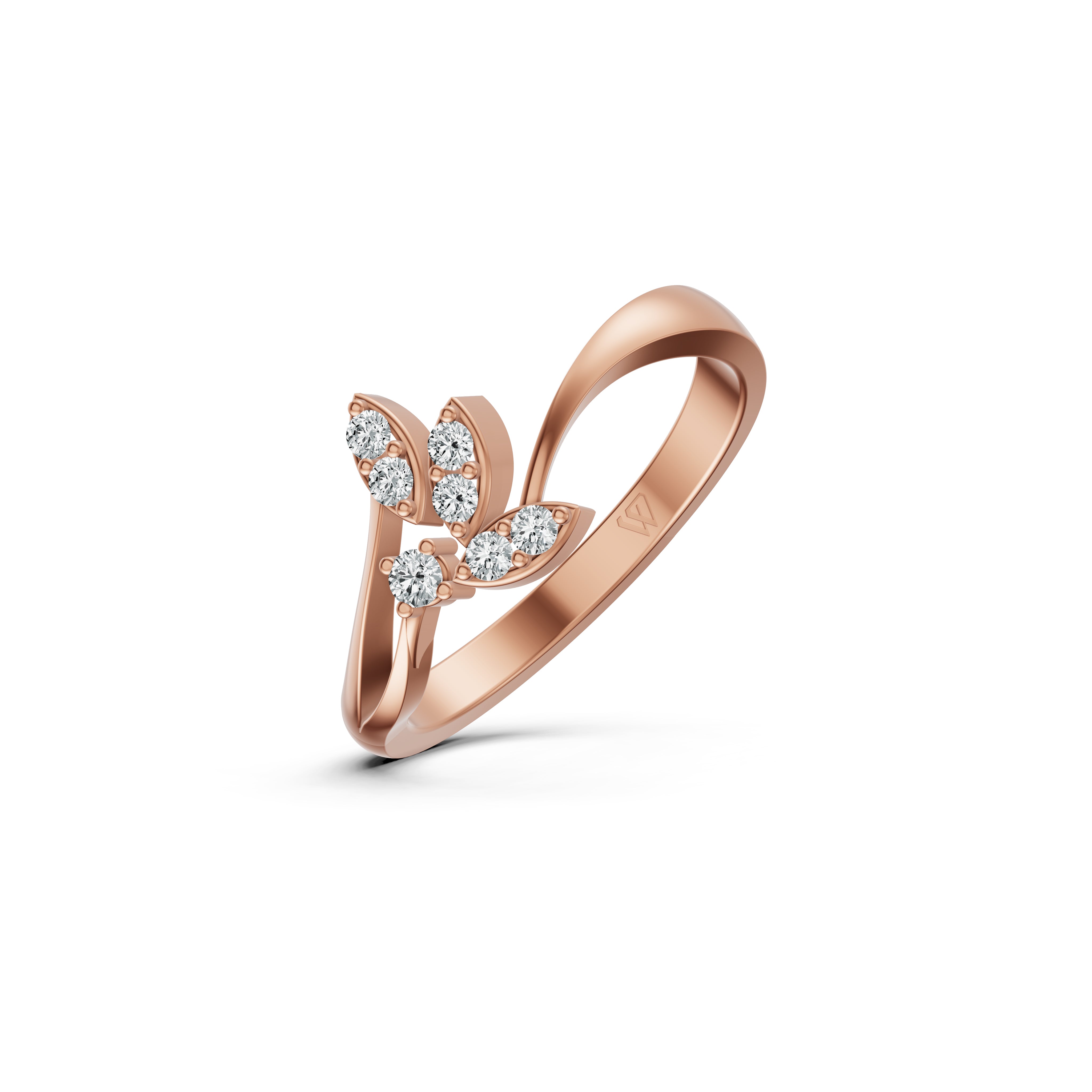 Leaf Twist Diamond Ring