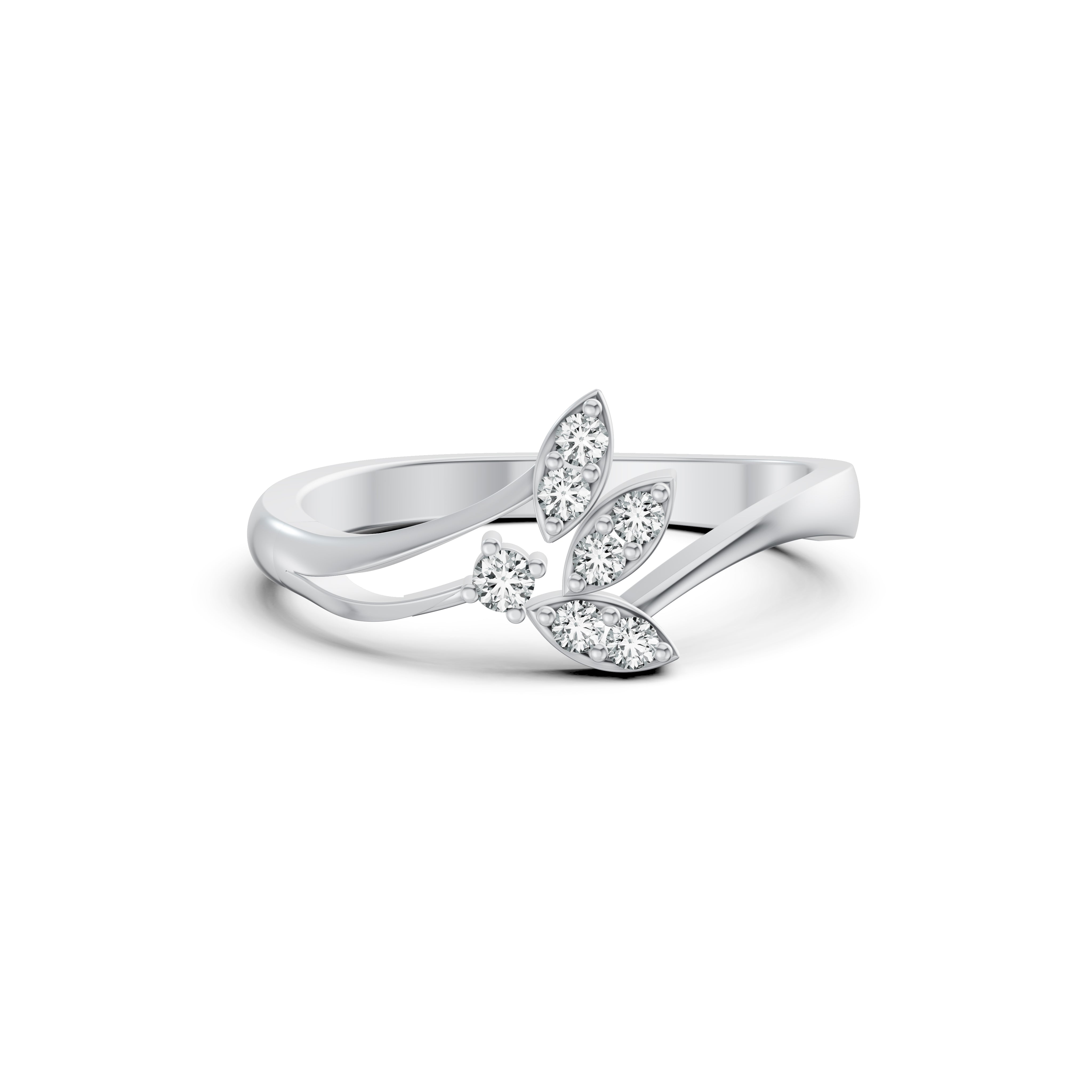 Leaf Twist Diamond Ring