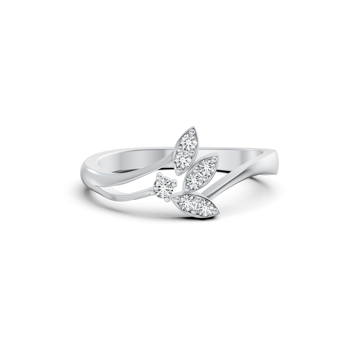 Leaf Twist Diamond Ring