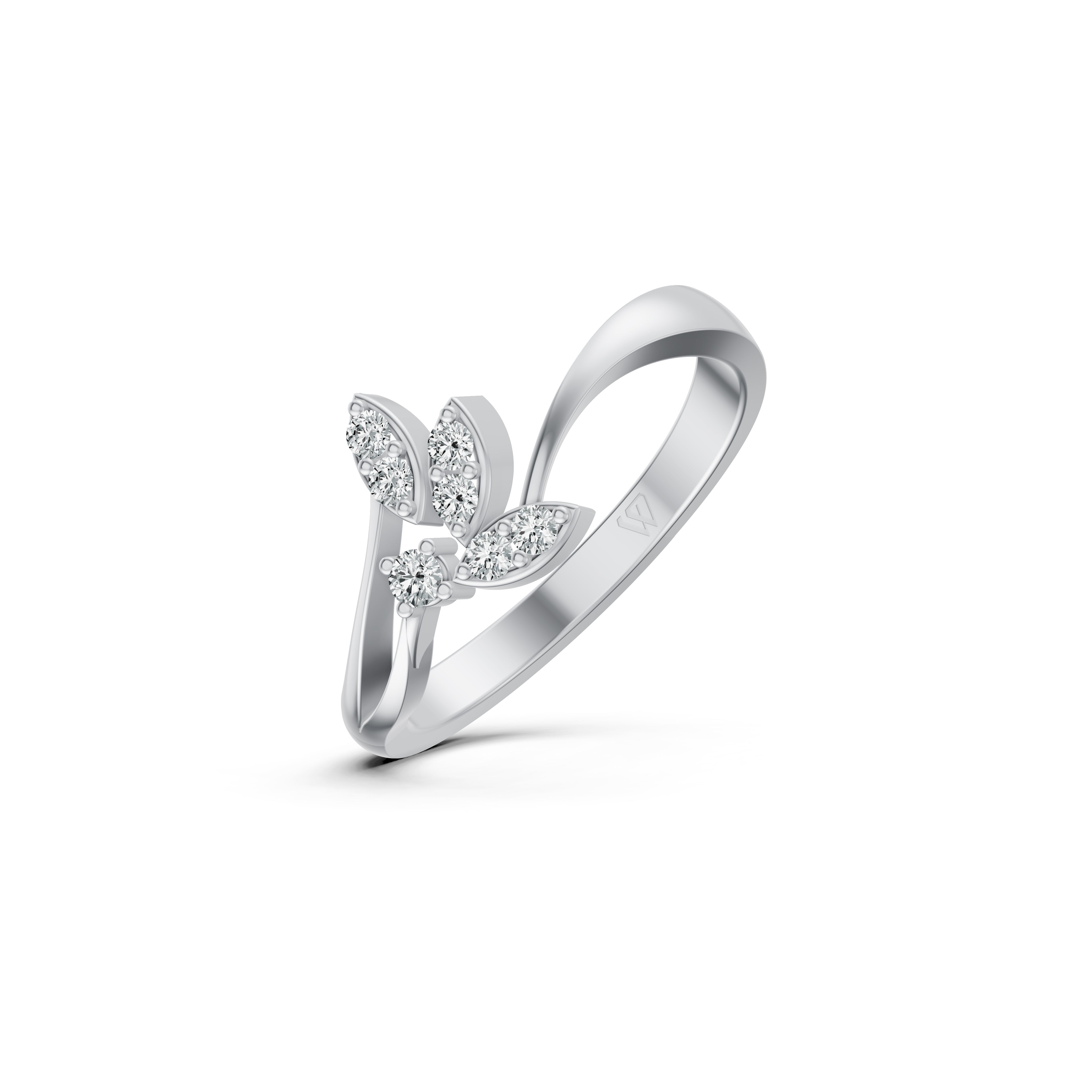 Leaf Twist Diamond Ring