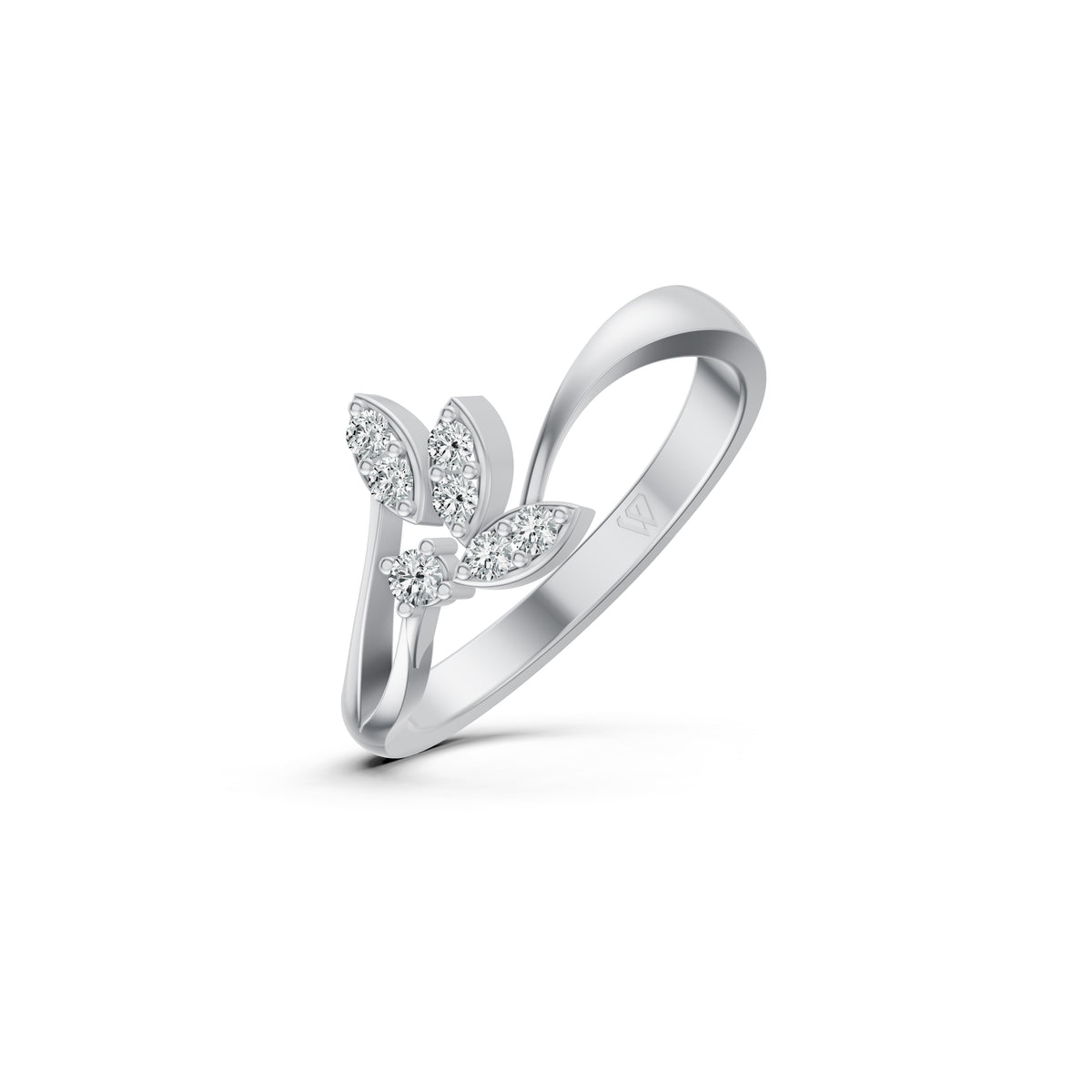 Leaf Twist Diamond Ring