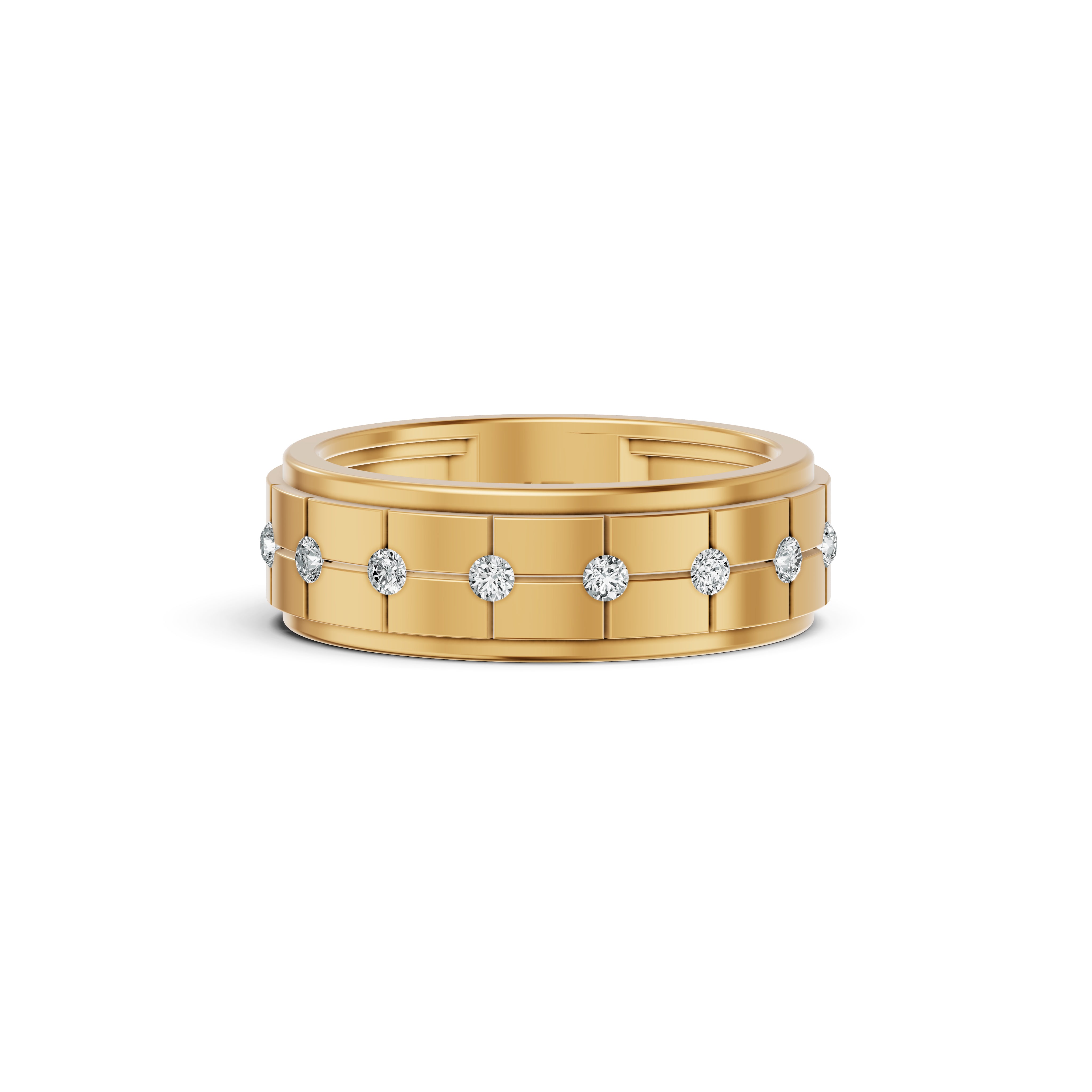 Classic Wide Bezel Set Diamond Band