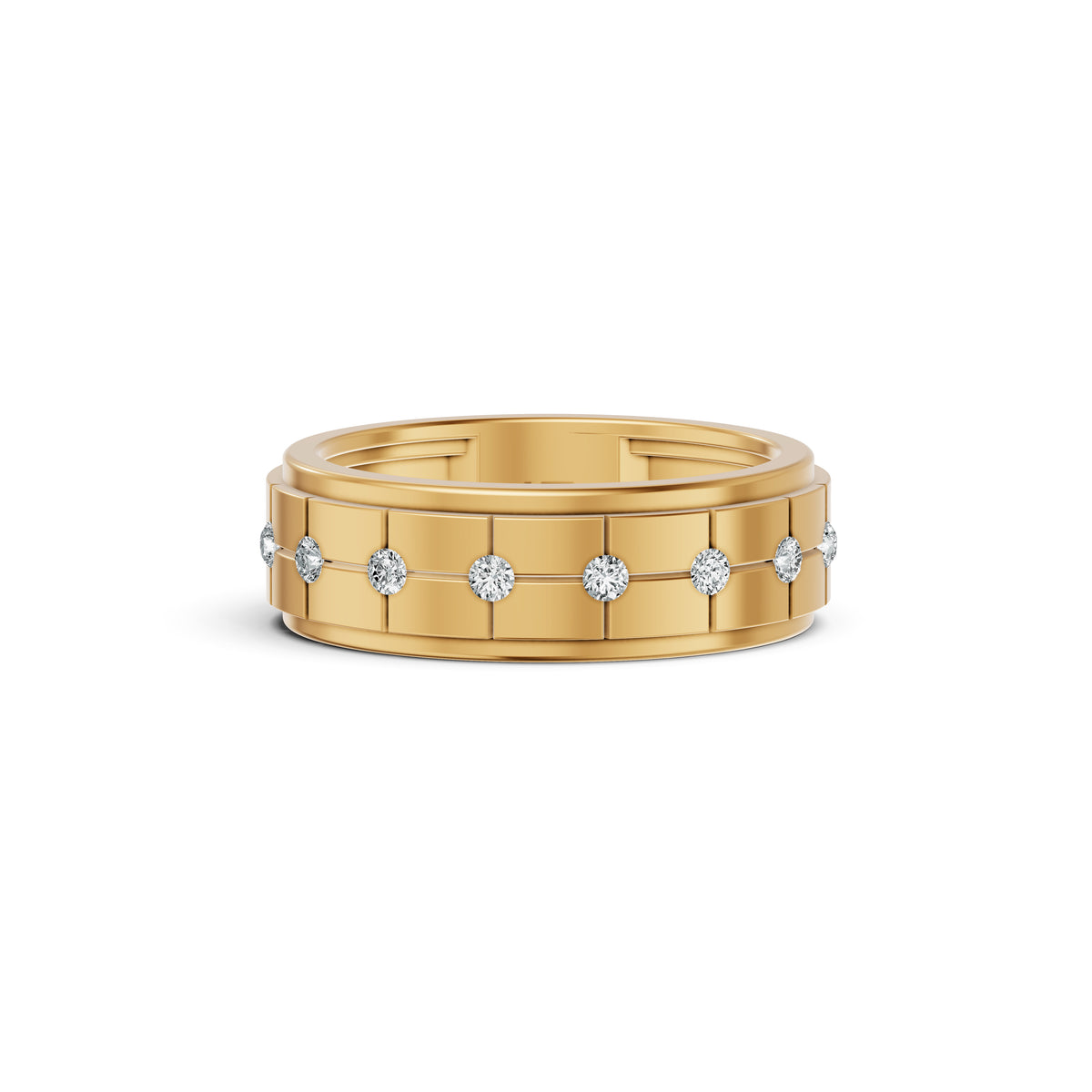 Classic Wide Bezel Set Diamond Band